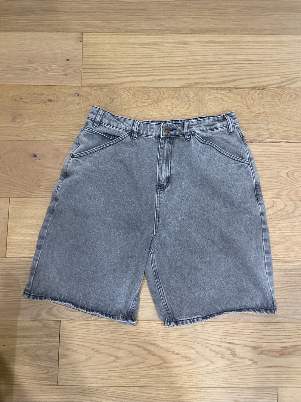 Vintage Butter Goods Washed Gray Denim Jean Shorts Size 32 Baggy 90s Y2K
